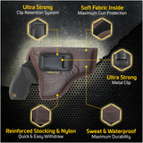 IWB Revolver Holster by Houston - ECO Leather Concealed Carry Soft | Suede Interior for Maximum Protection | FITS: Revolvers K, L, M & N Frames | Taurus Judge | 5 & 6 Shots | 2.5" to 3" Barrel