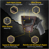 IWB Revolver Holster by Houston - Brown ECO Leather Concealed Carry Soft | Suede Interior for Maximum Protection | FITS: Rhino REV 200DS, 357 MAG/2" BBL