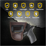 IWB Revolver Holster by Houston - Brown ECO Leather Concealed Carry Soft | Suede Interior for Maximum Protection | FITS: Rhino REV 200DS, 357 MAG/2" BBL