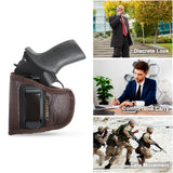 IWB Revolver Holster by Houston - Brown ECO Leather Concealed Carry Soft | Suede Interior for Maximum Protection | FITS: Rhino REV 200DS, 357 MAG/2" BBL