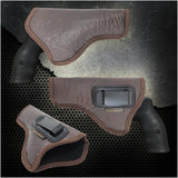 IWB Revolver Holster by Houston - ECO Leather Concealed Carry Soft Material | Suede Interior for Protection | FITS: Revolvers K, L, M & N Frames, 5 & 6 Shots, 3.5" to 4.5" Barrel