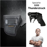 IWB S333 Thunderstruck Gun Holster - Revolver 22 WMR by Houston - ECO Leather Concealed Carry Soft Material | Suede Interior for Protection | Fits: S333 Thunderstruck .22 WMR