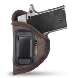 IWB Gun Holster by Houston - ECO Leather Concealed Carry Soft Material | Suede Interior for Protection | Fits: S&W Bodyguard, Taurus TCP, SIG P238, Jimenez JA, PPK380. Remington RM .380