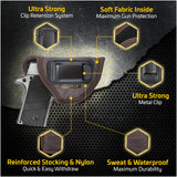 IWB Gun Holster by Houston - ECO Leather Concealed Carry Soft Material | Suede Interior for Protection | Fits: S&W Bodyguard, Taurus TCP, SIG P238, Jimenez JA, PPK380. Remington RM .380