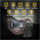 IWB Gun Holster by Houston - ECO Leather Concealed Carry Soft Material | Suede Interior for Protection | Fits: Most Small 380, Keltec, Ruger LCP, Diamond Back, Small 25 & 22 Cal (CHPB-71A) Brown