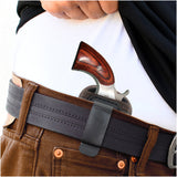 IWB North American Arms Mini Revolvers Holster by Houston – Brown ECO LEATHER Concealed Carry Soft Material | Suede Interior for Protection | Fits: North American Arms Revolvers Short NAA-22S (Ambidextrous)