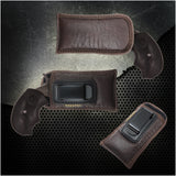 IWB North American Arms Mini Revolvers Holster by Houston – Brown ECO Leather Concealed Carry Soft Material | Suede Interior for Protection | Fits: Black Widow .22 Mag (Ambidextrous)