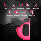 Pink IWB Gun Holster by Houston | ECO LEATHER Concealed Carry Soft Material | Suede Interior