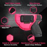 Pink IWB Gun Holster by Houston | ECO LEATHER Concealed Carry Soft Material | Suede Interior