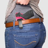 Pink IWB Gun Holster by Houston | ECO LEATHER Concealed Carry Soft Material | Suede Interior