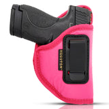Pink IWB Gun Holster by Houston | ECO LEATHER Concealed Carry Soft Material | Suede Interior