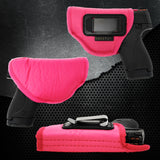 Pink IWB Gun Holster by Houston | ECO LEATHER Concealed Carry Soft Material | Suede Interior