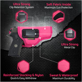 IWB Gun Holster by Houston - Pink ECO Leather Concealed Carry Soft Material | FITS Glock 17/21, H &K,Beretta 92 FS,XDM,Ruger 45 BERSA PRO,PX4,FNX 45,FNH 45,HI Point 9/40/45 MM (Left)