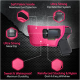 Pink IWB Gun Holster by Houston - ECO Leather Concealed Carry Soft Material | FITS Most Full Sizes, Like XDM, Glock 17/19/21, 92 FS (with Laser) (CHPK-57BL)