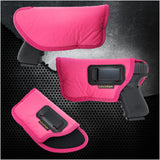 Pink IWB Gun Holster by Houston - ECO Leather Concealed Carry Soft Material | FITS Most Full Sizes, Like XDM, Glock 17/19/21, 92 FS (with Laser) (CHPK-57BL)