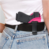 Pink IWB Gun Holster by Houston - ECO Leather Concealed Carry Soft Material | FITS Most Full Sizes, Like XDM, Glock 17/19/21, 92 FS (with Laser) (CHPK-57BL)