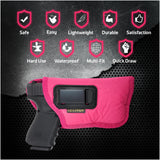 Pink IWB Gun Holster by Houston - ECO Leather Concealed Carry Soft Material | FITS Most Full Sizes, Like XDM, Glock 17/19/21, 92 FS (with Laser) (CHPK-57BL)