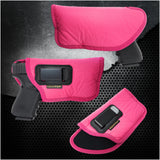 Pink IWB Gun Holster by Houston - ECO Leather Concealed Carry Soft Material | FITS Most Full Sizes, Like XDM, Glock 17/19/21, 92 FS (with Laser) (CHPK-57BL)