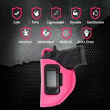 Pink IWB Gun Holster by Houston | ECO LEATHER Concealed Carry Soft Material | Suede Interior