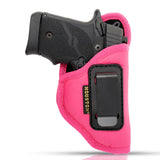 Pink IWB Gun Holster by Houston | ECO LEATHER Concealed Carry Soft Material | Suede Interior