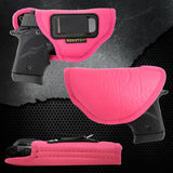 Pink IWB Gun Holster by Houston | ECO LEATHER Concealed Carry Soft Material | Suede Interior