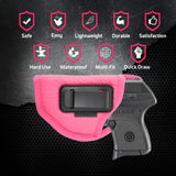 Pink IWB Gun Holster by Houston | ECO LEATHER Concealed Carry Soft Material | Suede Interior