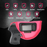 Pink IWB Gun Holster by Houston | ECO LEATHER Concealed Carry Soft Material | Suede Interior