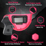 Pink IWB Gun Holster by Houston | ECO LEATHER Concealed Carry Soft Material | Suede Interior