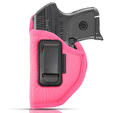 Pink IWB Gun Holster by Houston | ECO LEATHER Concealed Carry Soft Material | Suede Interior
