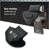 IWB Gun Holster by Houston - ECO Leather Concealed Carry Soft Material | Compatible with Glock 26 / 27 / 33, SHIELD 45, XD-S 45, TAURUS G3C Taurus PT 111 / G2C, XD 9 MOD 2.0, RUGER SR9 C, SIG P 365w / lima laser 365, SHIELD PLUS 9 mm