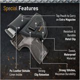 IWB Gun Holster by Houston - ECO Leather Concealed Carry Soft Material | Compatible with Glock 26 / 27 / 33, SHIELD 45, XD-S 45, TAURUS G3C Taurus PT 111 / G2C, XD 9 MOD 2.0, RUGER SR9 C, SIG P 365w / lima laser 365, SHIELD PLUS 9 mm