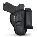 IWB Gun Holster with Mag Pouch by Houston - ECO Leather Concealed Carry Soft Material | Fits Sig P250 Sub Comp, P320 Sub Comp, 224 | FNS 9C | XD Mod. 2-3" 40 & 45 | XD9 Sub Comp | Glock 30/30S/39