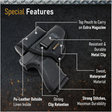 IWB Gun Holster with Mag Pouch by Houston - ECO Leather Concealed Carry Soft Material | Fits Sig P250 Sub Comp, P320 Sub Comp, 224 | FNS 9C | XD Mod. 2-3" 40 & 45 | XD9 Sub Comp | Glock 30/30S/39