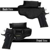 IWB Gun Holster with Mag Pouch by Houston - ECO Leather Concealed Carry Soft Material | FITS 1911 5" & 4" Barrel, Browning 9 mm
