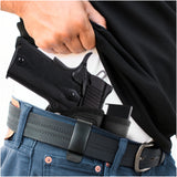 IWB Gun Holster with Mag Pouch by Houston - ECO Leather Concealed Carry Soft Material | FITS 1911 5" & 4" Barrel, Browning 9 mm