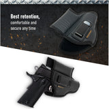 IWB Gun Holster with Mag Pouch by Houston - ECO Leather Concealed Carry Soft Material | FITS 1911 5" & 4" Barrel, Browning 9 mm