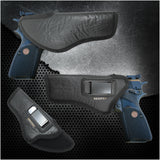 IWB Optical Gun Holster by Houston - ECO Leather Concealed Carry Soft Material | Suede Interior for Maximum Protection | FITS 1911 5", Browning 9 mm