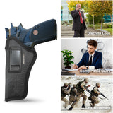 IWB Optical Gun Holster by Houston - ECO Leather Concealed Carry Soft Material | Suede Interior for Maximum Protection | FITS 1911 5", Browning 9 mm