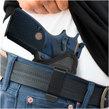 IWB Optical Gun Holster by Houston - ECO Leather Concealed Carry Soft Material | Suede Interior for Maximum Protection | FITS 1911 5", Browning 9 mm