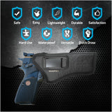 IWB Optical Gun Holster by Houston - ECO Leather Concealed Carry Soft Material | Suede Interior for Maximum Protection | FITS 1911 5", Browning 9 mm