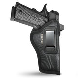 IWB Optical Gun Holster by Houston - ECO Leather Concealed Carry Soft Material | Fits Sig P250 Sub Comp, P320 Sub Comp, 224 | FNS 9C | XD Mod. 2-3" 40 & 45 | XD9 Sub Comp | Glock 30/30S/39