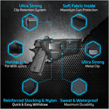 IWB Optical Gun Holster by Houston - ECO Leather Concealed Carry Soft Material | Suede Interior for Maximum Protection | FITS 1911 4" & Clones, Glock 48, Shield EZ 380, Browning HP .9 & 380