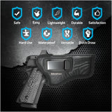 IWB Optical Gun Holster by Houston - ECO Leather Concealed Carry Soft Material | Suede Interior for Maximum Protection | FITS 1911 4" & Clones, Glock 48, Shield EZ 380, Browning HP .9 & 380