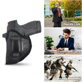 IWB Optical Gun Holster by Houston - ECO Leather Concealed Carry Soft Material | Fits Glock 26 / 27 / 33, Shield, XDS, Taurus 709, Taurus Pro C, Walther P22, Beretta Nano, SCCY Sky. Ruger LC9