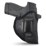 IWB Optical Gun Holster by Houston - ECO Leather Concealed Carry Soft Material | Fits Glck 26/27/33, Shield, XDS, Taurus 709, Taurus Pro C, Walther P22, Beretta Nano, SCCY Sky.Rug LC9