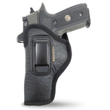 IWB Optical Gun Holster by Houston - ECO Leather Concealed Carry Soft Material | FITS Beretta 92FS | FN 5.7 | Canik TP9 SFX | Ruger 57 | SIG P320 X5 | Beretta APX Target | Glock 34 35 41