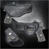 IWB Optical Gun Holster by Houston - ECO Leather Concealed Carry Soft Material | FITS Glock 17/21, H &K,Beretta 92 FS,XDM,Ruger 45 BERSA PRO,PX4,FNX 45,FNH 45,HI Point 9/40/45 MM