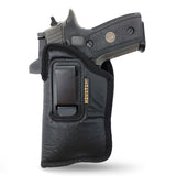 ECO Leather Optical Concealment Holster Inside The Waist with Metal Clip by Houston FIT Most Full Sizes, Like XDM, Glock 17/19/21, 92 FS (with Laser)