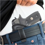 ECO Leather Optical Concealment Holster Inside The Waist with Metal Clip by Houston FIT Most Full Sizes, Like XDM, Glock 17/19/21, 92 FS (with Laser)