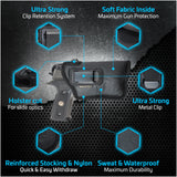 ECO Leather Optical Concealment Holster Inside The Waist with Metal Clip by Houston FIT Most Full Sizes, Like XDM, Glock 17/19/21, 92 FS (with Laser)